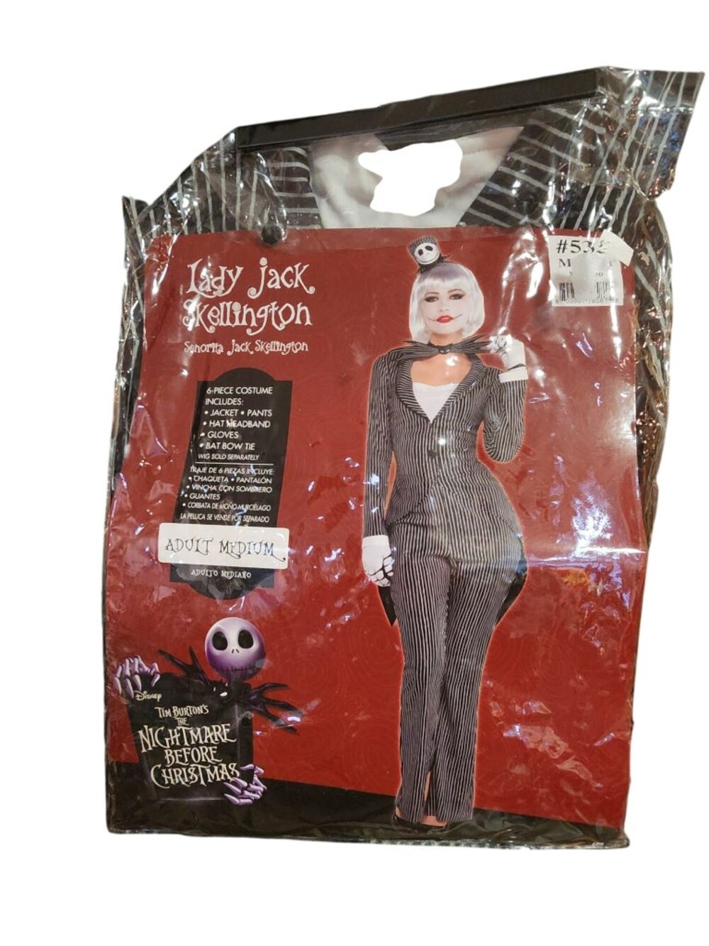 The Nightmare Before Christmas Lady jack Skellington Complete outfit Halloween W